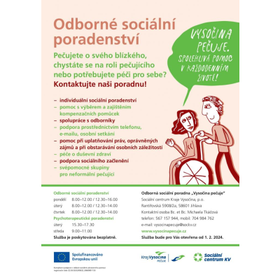 Odborné sociální poradenství - Vysočina pečuje