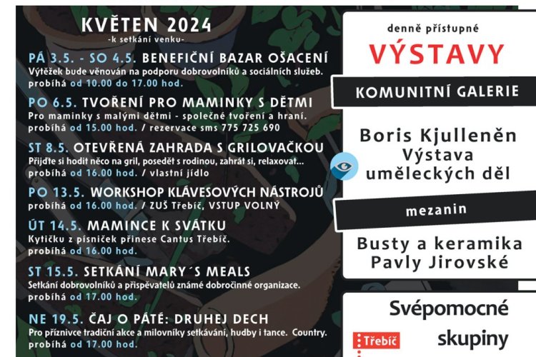 Komunitní centrum Moravia Třebíč - akce květen 2024